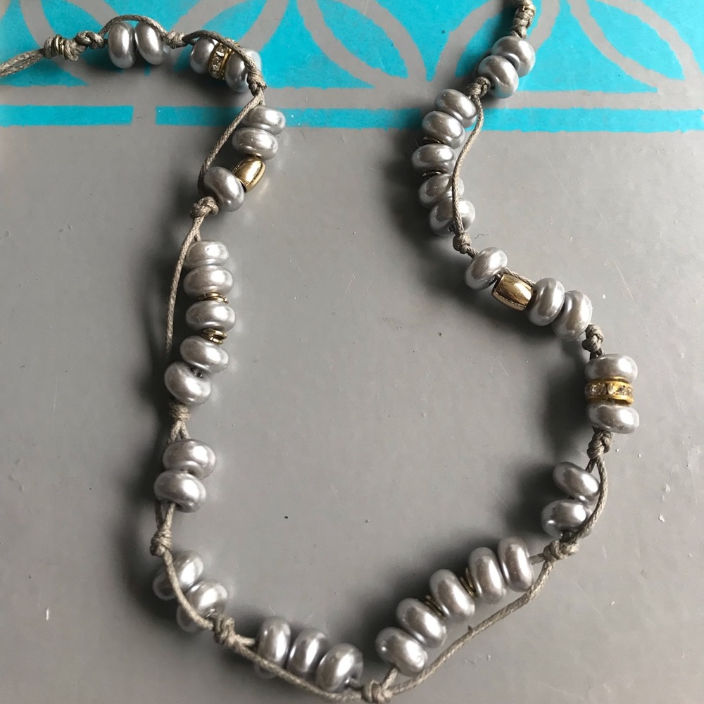J. Crew Long necklace - grey